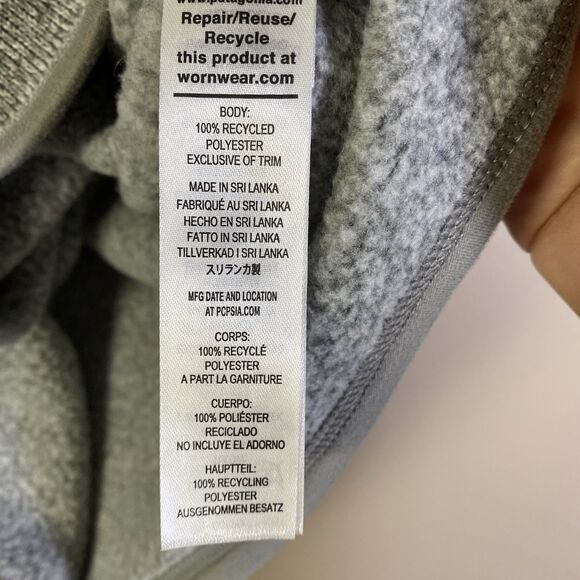 Patagonia Women's Better Sweater 1/4 Zip Fleece Pullover Large Heather Gray - Picture 11 of 12